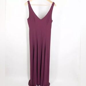 Show Me Your Mumu Jenn Merlot Chiffon Maxi Bridesmaid Dress - Size Small